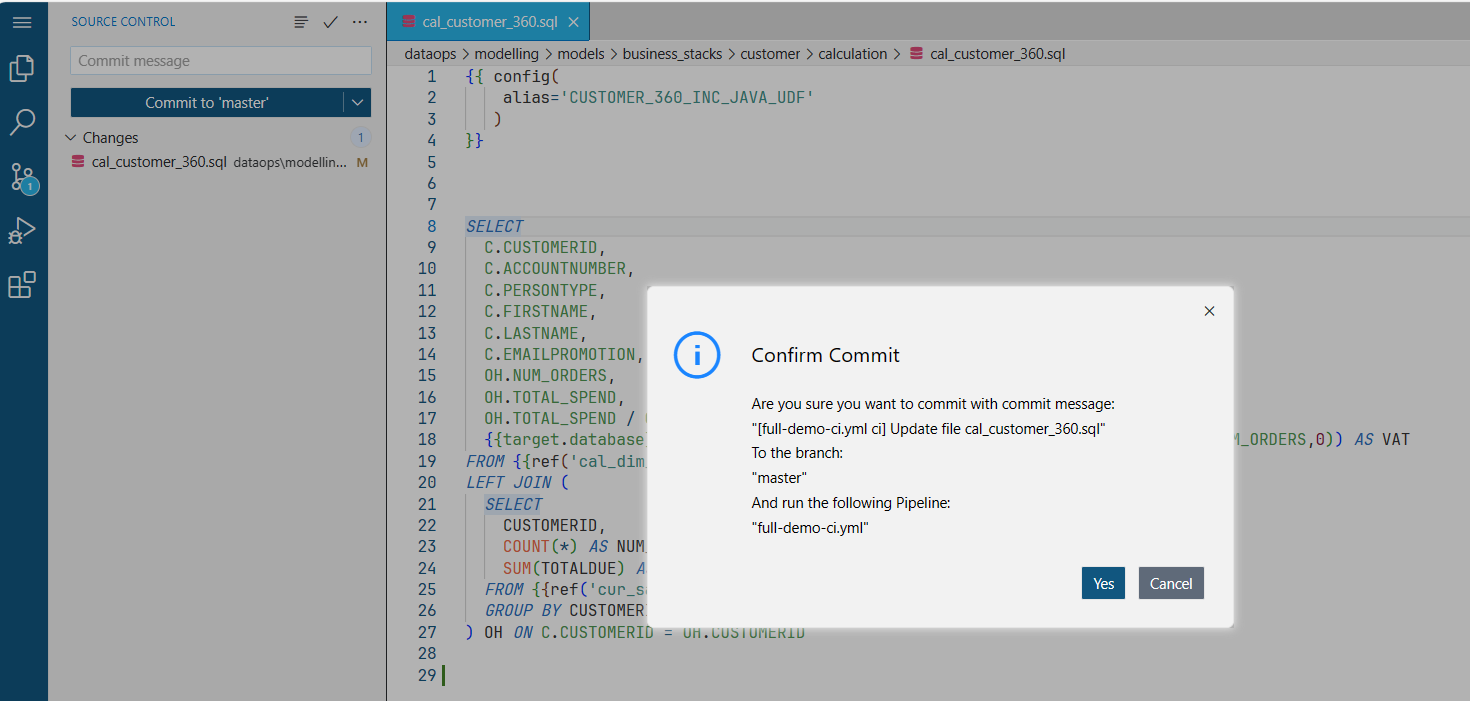 Web IDE commit changes form !!shadow!!