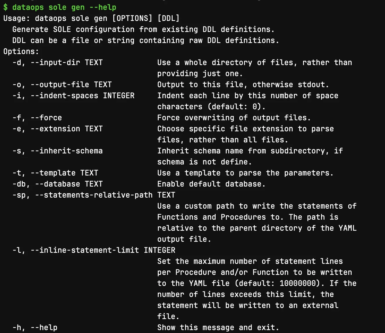 dataops-solegen-help !!shadow!!