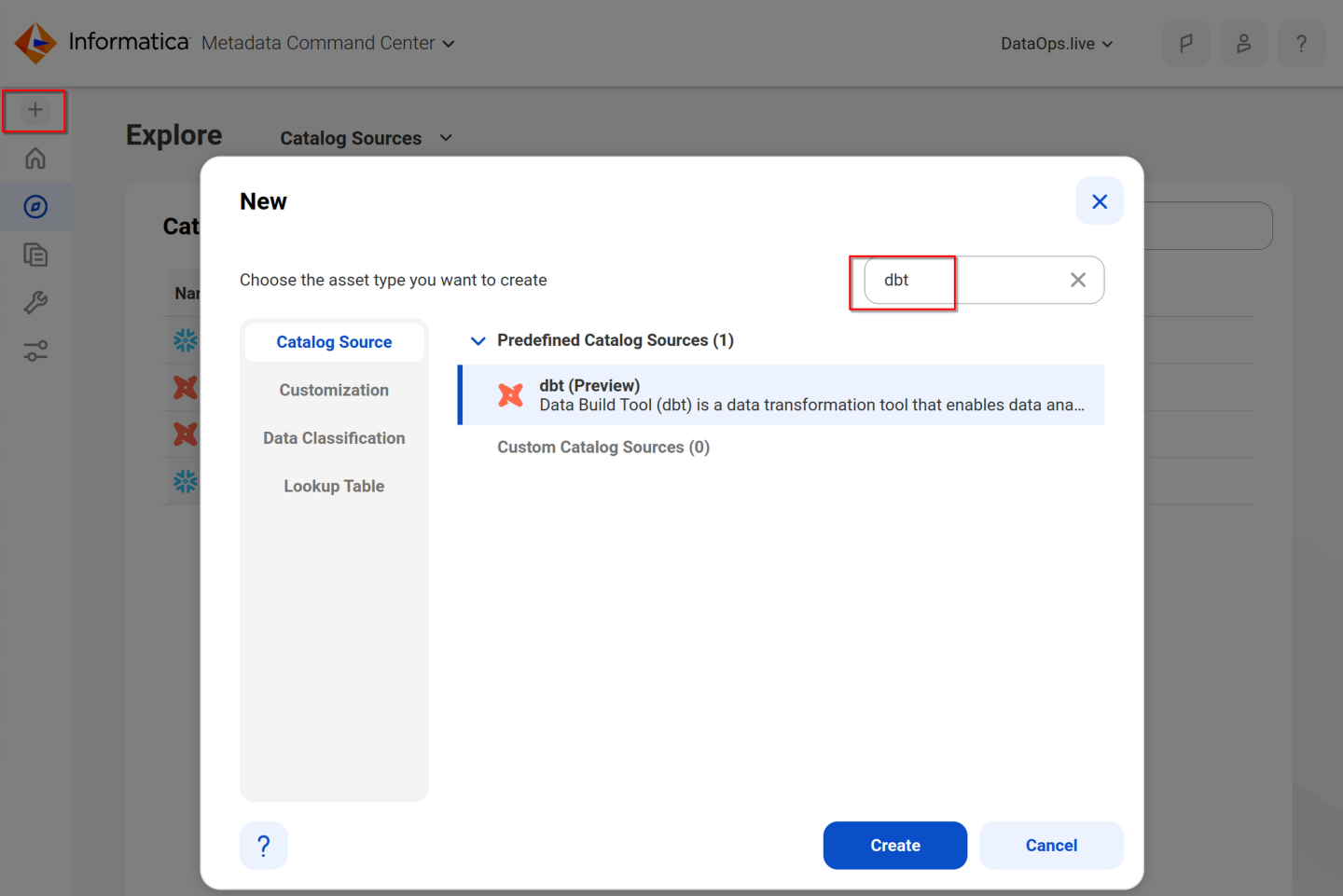 Informatica Metadata Command Center - dbt catalog source step 1 !!shadow!!