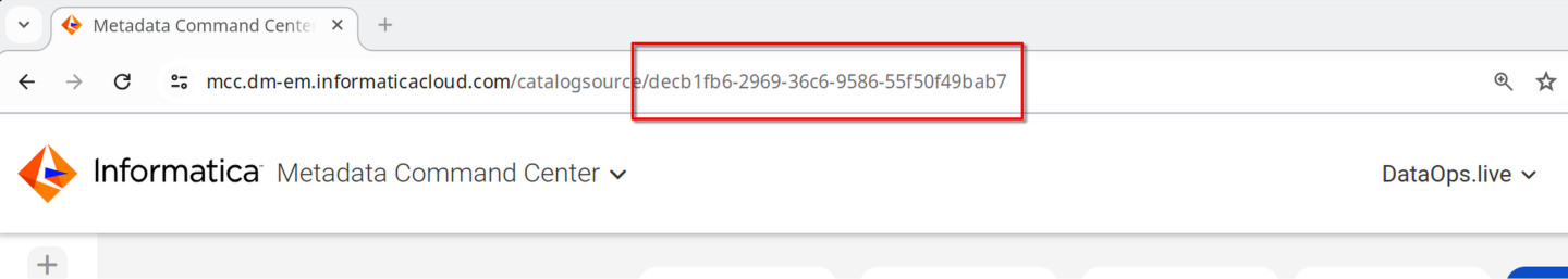 Informatica Metadata Command Center - dbt catalog source - capture id !!shadow!!