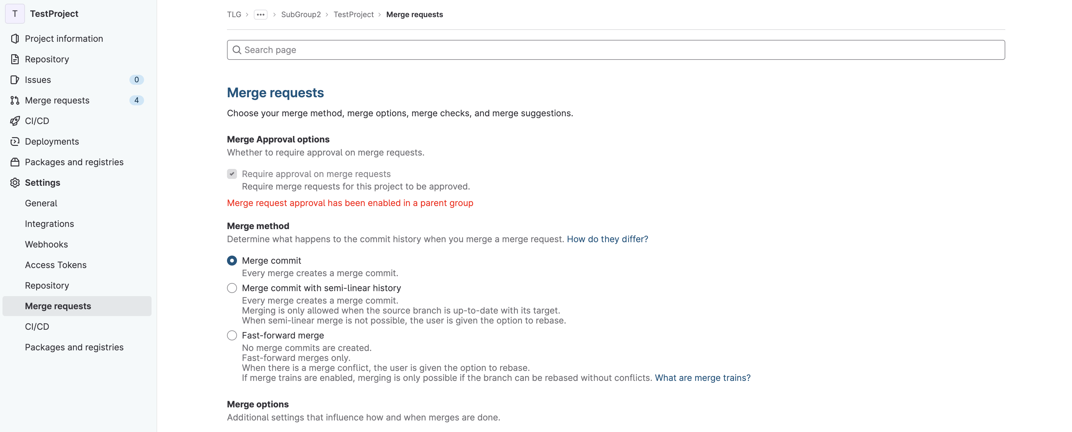 merge request approval settings for a project !!shadow!!