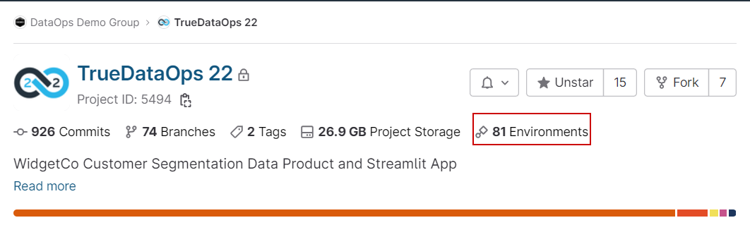 Project environment count in the project overview page !!shadow!!