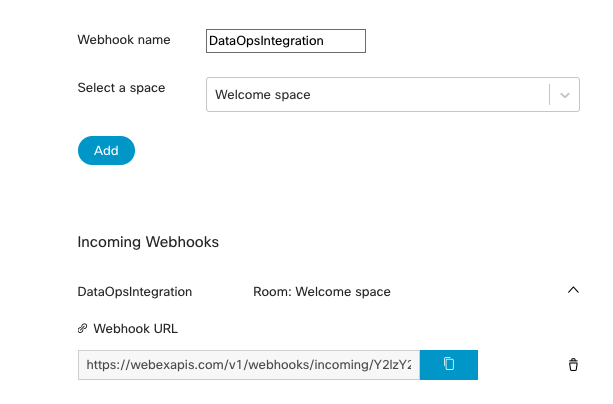 copy the url for the created webex webhook !!shadow!!